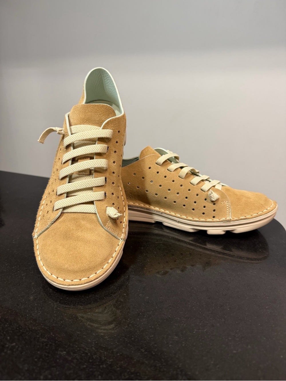 onfoot Made in Spain Light Brown Suede Shoes